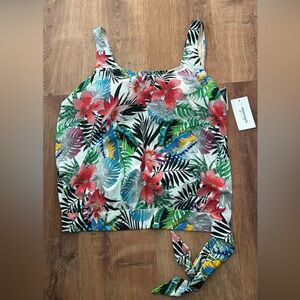 Multicolor Tropical Floral Swim top